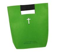 Gadpiparty Large Capacity Felt Tote Bible Carrying Case with Hollow Cross Design Comfortable PU Handle Bible Handbag for Christians Multipurpose Shopping Bag for Fruits Books Snacks and More