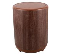 Gadpiparty Large Capacity Wood Grain Covered Trash Can - 12L Rubbish Bin with Press Lid for Hotel Bathroom Office Home Hotel