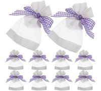 Gadpiparty Lavender Sachet Bags Multi-functional Use Breathable Cloth Material 10pcs with Drawstring Empty Lavender Sachets for Packaging for Wedding and Chinese Holidays