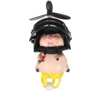 Gadpiparty Lightweight Pig Bike Ornament with Rotating Propeller Helmet Silicone Plastic Handlebar Decor for Bicycle Motorcycle Accessories Easy to Install and Practical for Outdoor Riding