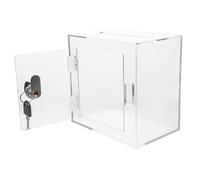 Gadpiparty Lockable Acrylic Donation Box 150x100x150mm with Coin Slot for Fundraising, Suggestion, Voting, and Complaint Collection in Public and Charity Settings