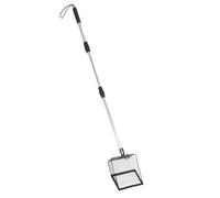 Gadpiparty Long Handle Fireplace Ash Shovel with 3-Section Adjustable Handle, Hollowed Metal Design, and Heat Resistant Iron Material for Fireplaces and Fire Pits