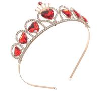 Gadpiparty Love Crown Headband Orange Heart Shape Rhinestone Hair Jewelry Wedding Crown for Bride Homecoming