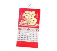 Gadpiparty Lunar Year Calendar Monthly Wall Decor with Foil Fu Pendant Sturdy Chinese Calendar for Year Blessings Symbol of Luck