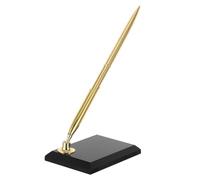 Gadpiparty Luxury Metal Ballpoint Signing Pen with Black Acrylic Rectangular Base Smooth Writing Signature Pen for Wedding Guest Book Business Reception and Office Desk Use