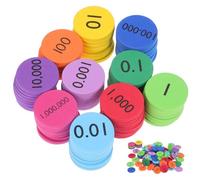 Gadpiparty Maths Place Value Counters 300Pcs Pack, 2.5cm Decimal Learning Discs, EVA Foam Counting Disks for Kids Early Primary Classroom Numeracy Sorting Games