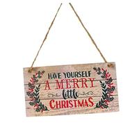 Gadpiparty Merry Christmas Hanging Sign 20x10cm Christmas Decorations Wooden Door Ornament Bright Xmas Signs Festive Door Decoration