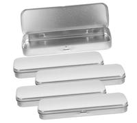 Gadpiparty Metal Pencil Box Lid 5pcs Small Rectangular Tin Case for Boys and Girls School Stationery Storage Sturdy Matte Iron Pencil Case 21.5x6x2cm for Office and Travel
