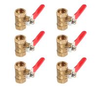 Gadpiparty Mini Ball Valve Gas Ball Valve with 1/4 Inch Thread 6pcs Copper and Lever Handle, Space-Saving Design Sturdy Golden Brass for Plumbing and Industrial Use