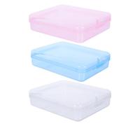 Gadpiparty Mini Plastic Storage Organizer Box 3pcs with Lid | Portable Bag-friendly Size, Multiple Compartments, Sleek Modern Design, for Vanity and Luggage Packing