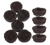 Gadpiparty Mini Resin Bird Nest Garden Ornaments 10pcs with Eggs, Realistic Look Artificial Bird Nests Versatile Use for Home Decor and Office for Craft and Photography