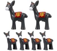 Gadpiparty Mini Resin Donkey Figurines for Cake Decoration and Lawn Landscape Decor 20pcs Cute Miniature Animal Ornaments Adorable Cartoon Style Tiny Donkey Models
