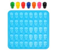 Gadpiparty Mini Skull Cookie Mold Made of Sturdy Silicone for Baking and Kitchen Use, Creative Skull Shape with 40 Cavities, Convenient and Not Easy to Break, for Halloween Baking Supplies