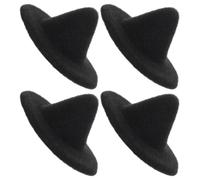 Gadpiparty Mini Witch Hats Creative Blank Design 4pcs Black Eva Material for Dolls and Pets for Halloween Party and DIY Crafts Decorations