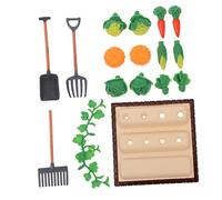 Gadpiparty Miniature Farm Tool Set with Mini Vegetable Field Scene Portable Durable Mini Landscape Model for Dollhouse Decor Allotment Play and Outdoor Planting Accessories