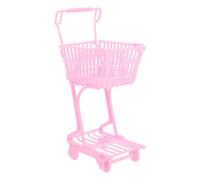 Gadpiparty Miniature Pink Shopping Cart for Handle Compact Pretend Play Trolley and Storage Basket Realistic Design Enhancing Social Skills and Parent Interaction