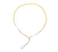 Gadpiparty Mobile Phone Chain DIY Crystal Beads Phone Hanging Rope for Women Yellow Soft Clay Letter Pendant