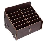 Gadpiparty Mobile Phone Storage Box Cell Phone Storage Box Wooden with Desktop 12 Compartments and Drawers, Multifunctional Design Easy Assembly for Home and Office