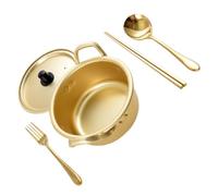 Gadpiparty Multi-Function Aluminum Korean Ramen Pot with Double Handles and Anti-Skid Design for Instant Noodles and Soup Cooking, Household Kitchen Supply for Camping and Everyday Use