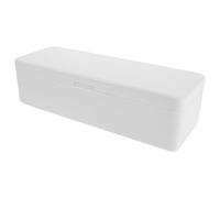 Gadpiparty Multifunctional Desk Storage Box Elegant Plastic Organizer for Batteries Data Cables Chargers Efficient Cord Management for Tidy Workspaces Minimalist Design for Home Office White