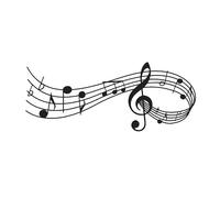 Gadpiparty Music Notes Wall Sticker Decal Self-Adhesive PVC Wall Decals for Home Decor 24x58cm Black Music Note for Living Room Bedroom Kitchen