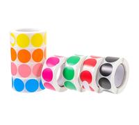 Gadpiparty of Dot Stickers Self-Adhesive Copper Plate Labels 8 Rolls Writeable and No Residue, for Colour Coding and Organizing Items Random Color for Food Containers and Jars