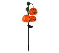 Gadpiparty Outdoor Scene Light Decor Halloween Pumpkin Light Decor Halloween Outdoor Orange Silicone Pumpkin Solar Lamp Easy to Insert Sturdy