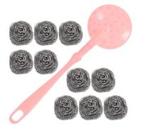 Gadpiparty Pan Cleaning Metal Scrubber with Handle for Pans and Baking Sheets Sturdy Wire Ball that Does Not Shed Hair Or Leave Stains for Kitchen Dish Washing Random Color