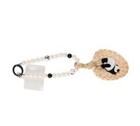 Gadpiparty Panda Woven Fan Keychain Charm Cute Themed Phone Pendant for Bags Handbags and Car Mirrors Bracelet Keyring Accessory for Girls