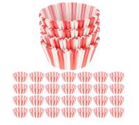 Gadpiparty Paper Baking Cake Cups Muffin Liners Red and White Striped 100pcs Oven Safe with High Hardness for Home Baking and Parties