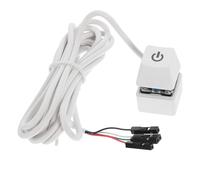 Gadpiparty PC Power Button Computer Button Cable with LED Copper Abs Rubber Material Control Computer Power Not Easy to Break for Office and Internet Cafe White 1.14x0.75x0.75in Random Color