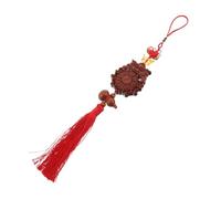 Gadpiparty Peach Wood Bagua Mirror Feng Shui Charm with Beast Head and Tassel for Home Office Car Hand-carved Wealth and Luck Ornament Protective Symbol for Prosperity and Tranquility