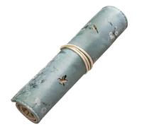 Gadpiparty Pen Storing Pencil Printing Cranes Roll Storage Case Polyester Retro Cloth Bag with Beautiful Flowers and Efficiently for Home Use