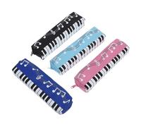 Gadpiparty Pencil Case for Girls Students Pen Pouch with Music Note Design Zipper Closure Lightweight School Stationery Organizer Suitable for Elementary School Use Black Blue Pink