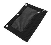 Gadpiparty Pencil Case Mesh Zipper Pencil Pouch Binder Pencil Bag Pockets Zipper Stationery Bag Binder Pencil Pouches Compartments Binder Pen Pouch Clear Pen Pouch Bag Black Oxford Cloth