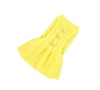Gadpiparty Pet Spring Sweater for Dogs and Cats, Yellow Woolen Two-Legged Puppy Dress, Medium Size 90G Comfortable Pet Sweater Dress