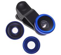 Gadpiparty Phone Camera Lens and Mobile Camera Lens Portable Clip-On 3-In-1 Fisheye Macro Wide-Angle for Smartphones Lightweight Sturdy Design Suitable for Outdoor Photography in Blue