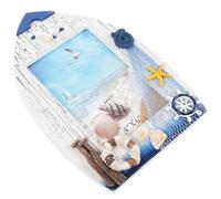 Gadpiparty Photo Frame Versatile Picture Frame Wooden 6 Inch Mediterranean Style with Ocean Theme, Timber Material Desk Decoration Assorted Colour Protecting Photos for Home