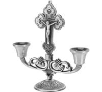 Gadpiparty Pillar Candlestick Holders Alloy Metal Candle Stand for Shabbat Candles Table Decoration and Fireplace Use Western Style Zinc Alloy