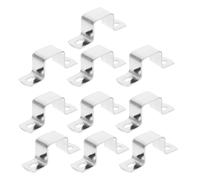 Gadpiparty Pipe Clamp Polished Silver Finish 10pcs Stainless Steel Square U-Shaped with Saddle Clamp Groove Structure Easy Installation and Supports Cable Management for Automation Assembly