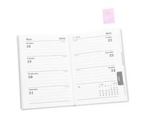 Gadpiparty Planner Compact Weekly Monthly Calendar with PU Cover Thick Ink-resistant Paper Flat-laying English Schedule Book for Purse Go Planning
