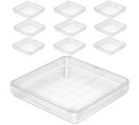 Gadpiparty Plastic Lab Petri Dishes 10Pcs 10Cm Square 36 Grid Cell Culture Plates with Lids for Mycology and School Science Experiments