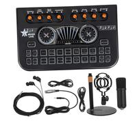 Gadpiparty Podcast Equipment Bundle Audio Interface Mixer with Condenser Microphone and Stand for Laptop Phone Plug and Play Metal Build Sound for Streaming Gaming Recording