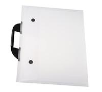 Gadpiparty Portable Art Portfolio Folder A3 White Button Design Large Poster Storage Bag Handheld Artwork Carrier for Artists and Students