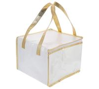 Gadpiparty Portable Cake Storage Bag with Handle and Zipper White Insulated