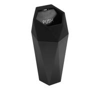 Gadpiparty Portable Car Trash Bin with Lid Small Black Plastic Vehicle Trash Can that Fits Car Cup Holders Securely Seals to Prevent Spills Trucks and Campers