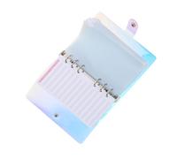 Gadpiparty Portable Cash Budget Book with PVC Holographic Cover Loose-Leaf Notepad for Receipt and Card Storage Refillable Planner for Budget Management