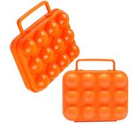 Gadpiparty Portable Egg Storage Container 2pcs Unbreakable Orange Pp Egg Holder with Crush Resistance for Camping and Barbecue Outdoor Use