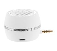 Gadpiparty Portable Plug and Play Mini Smartphone Speaker Audio Amplifier for Phone Tablet Computer with Volume Boost and Integrated Buttons White