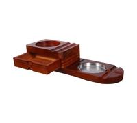 Gadpiparty Portable Steel Cigar Wooden Integrated with Ashtray Cutter and Stainless Slot Includes Drawer Elegant Design for Indoor Use